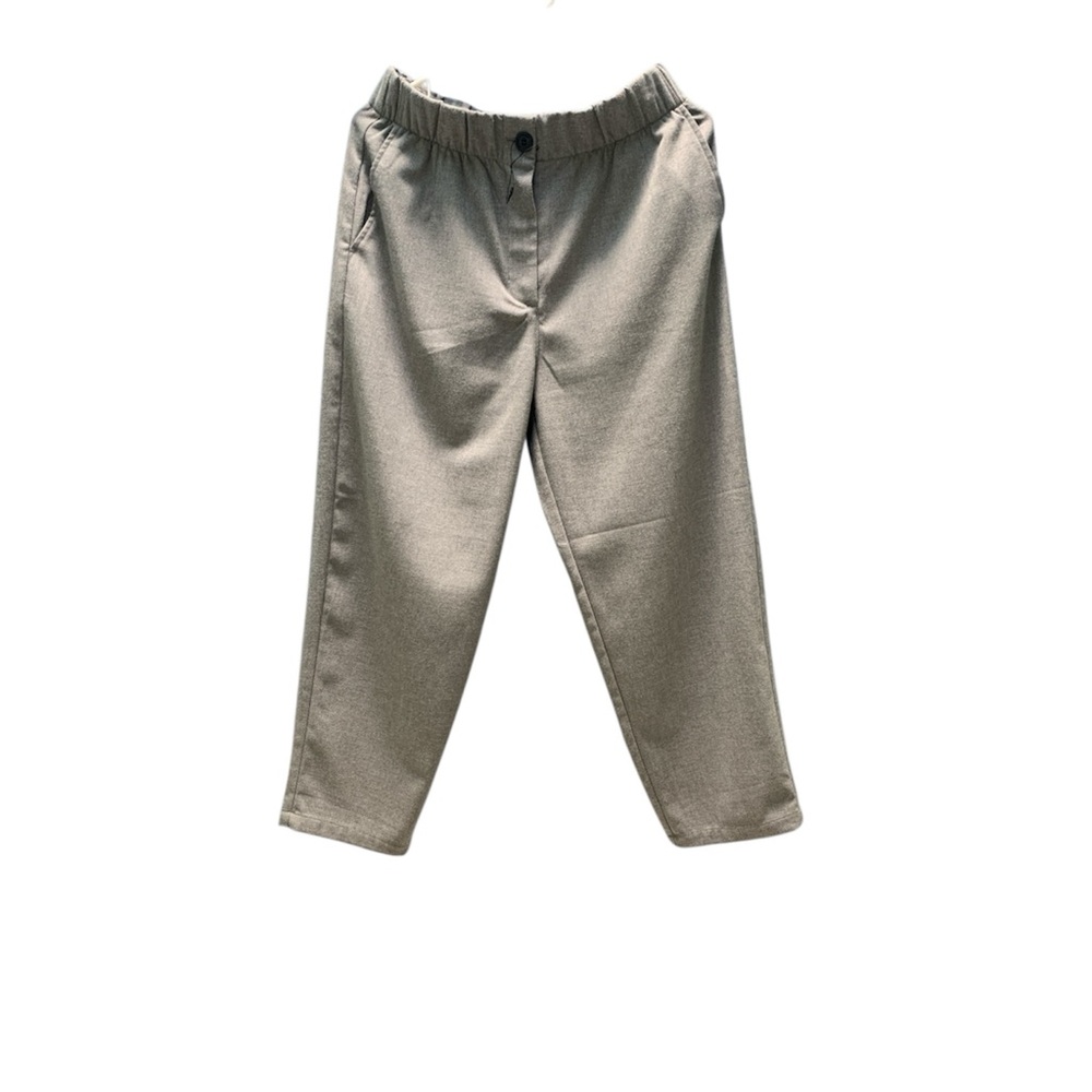 Zara Gray Elastic-Waist Pants